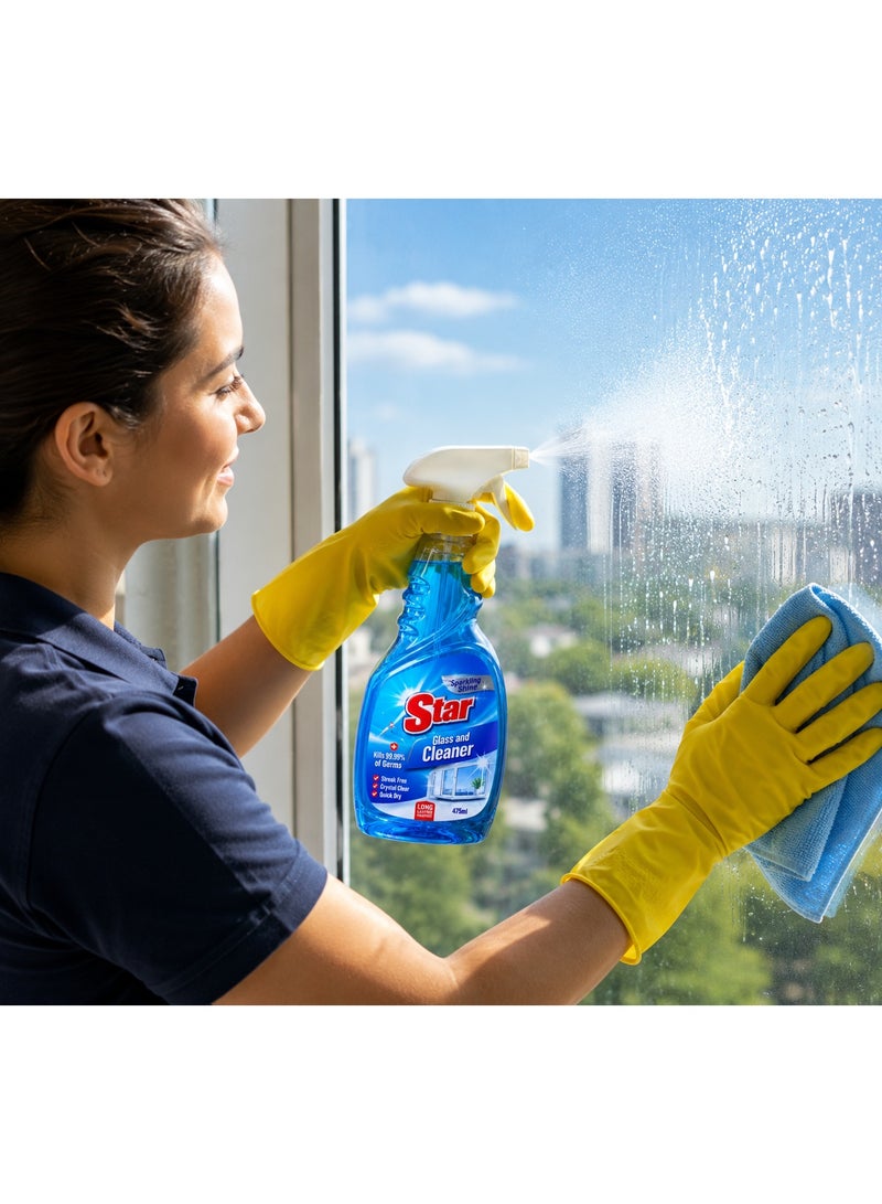 STAR Glass Cleaner 475ML Pack of 2 Spray Streak-Free Window & Mirror Cleaner | Multi-Surface Glass Cleaning Solution for Home, Office & Car - Image 2