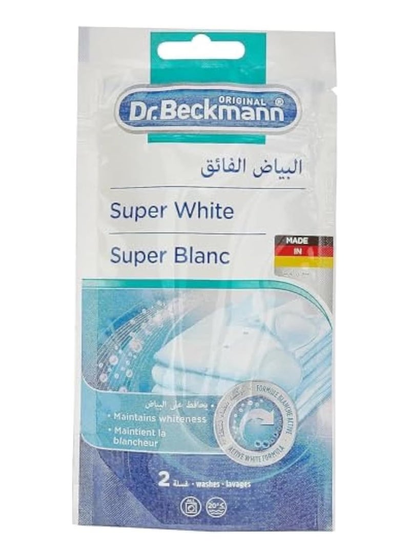 Dr. Beckmann Dr. Beckmann Super White-Maintains Whiteness-Double Active White Formula-Removes Greying & Yellowing-Made in Germany-80gm - Image 1