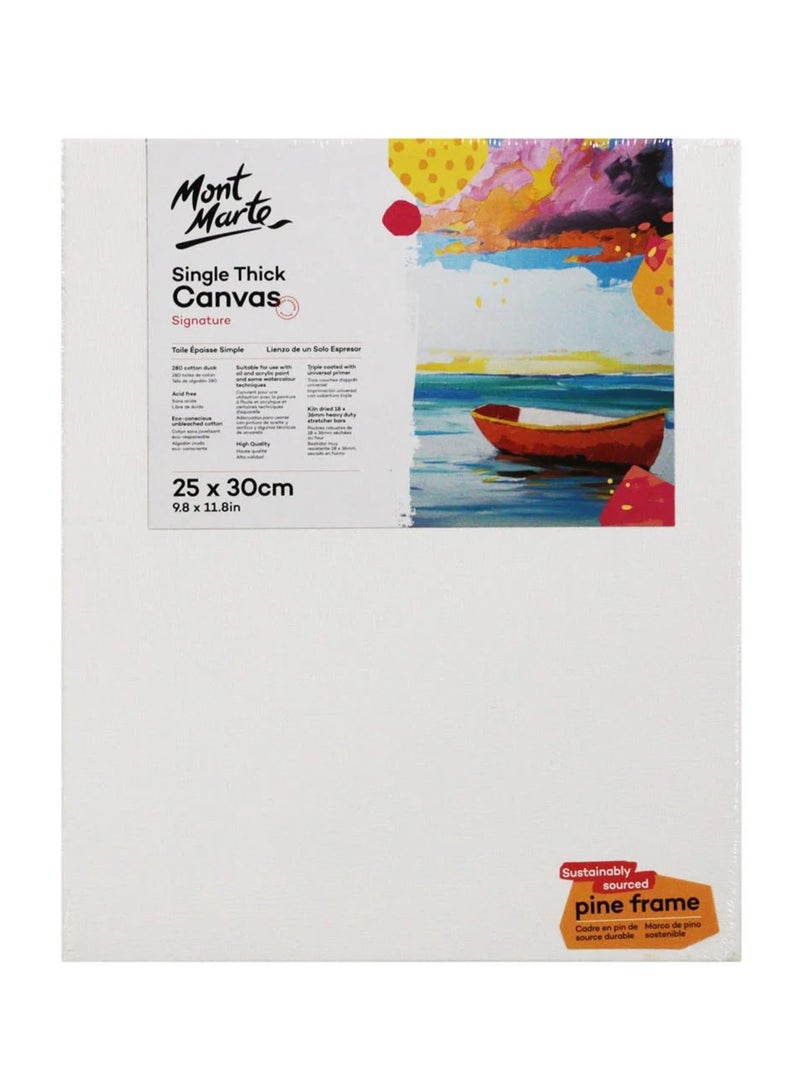 Mont Marte 25x30cm Size Stretched Cotton Canvas 280gsm Thickness - Image 1
