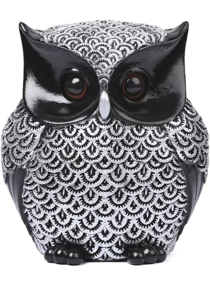 Owl Statue Home Decor Accents Small Decor Items for Shelf Owl Figurines Home Decorations for Living Room Office Bedroom, Gifts for Owl Lover (Silver) - Image 1