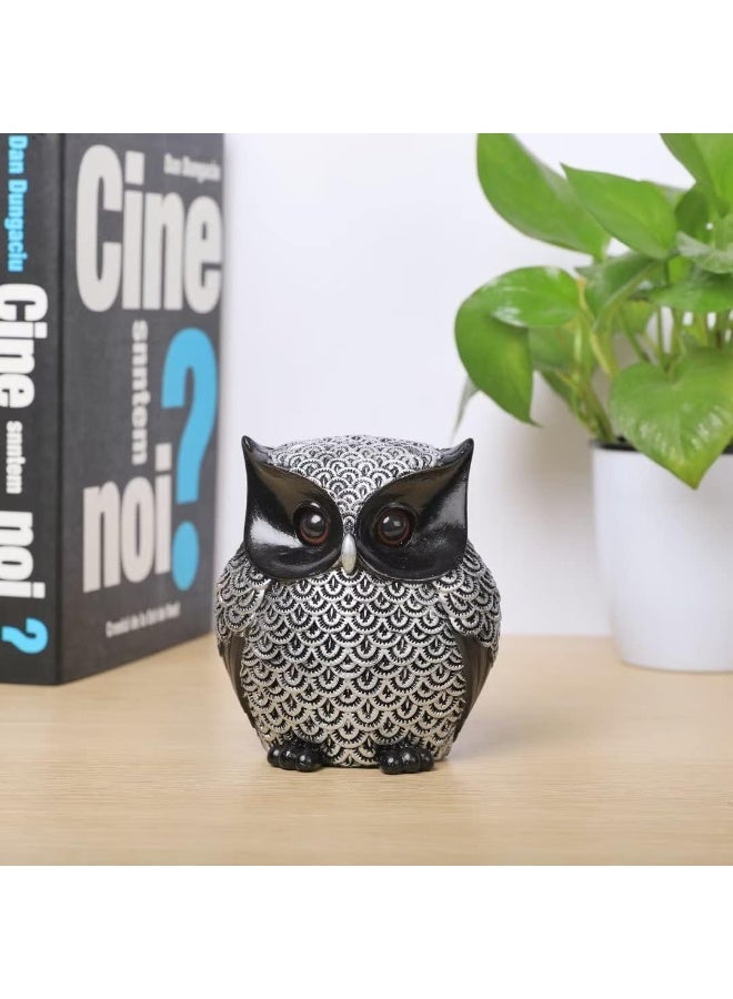 Owl Statue Home Decor Accents Small Decor Items for Shelf Owl Figurines Home Decorations for Living Room Office Bedroom, Gifts for Owl Lover (Silver) - Image 4