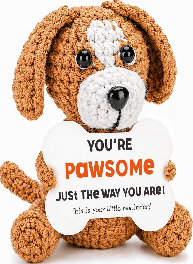 BackURyear Funny Encouragement Support Gift for Her Him, Crochet Dog Inspirational Birthday Present for Friends Coworkers Sister Brother, Positive Affirmation Self Care Mental Health Gift - Image 1