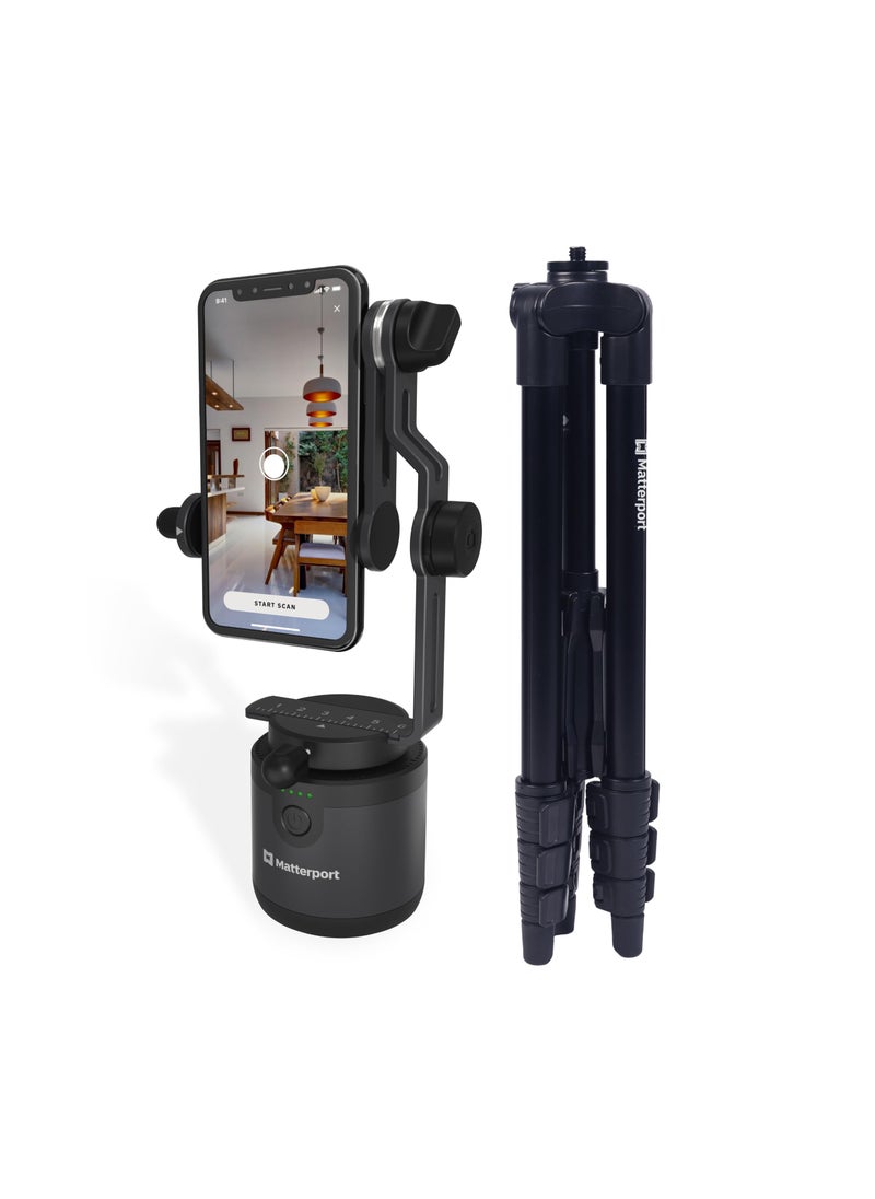 Matterport Matterport Axis Gimbal Stabilizer for Smartphone Camera - Motorized Rotating Mount for Professional Virtual Tour 360 Photo Includes Portable Tripod, Remote and 12 Month Starter Kit for 3D Model Scans  - Image 1