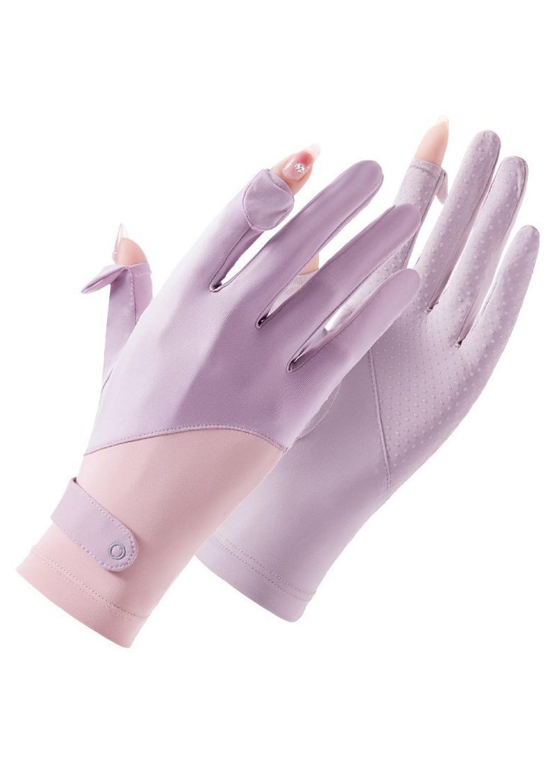 قفازات الحماية من الشمس للنساء - حماية من الأشعة فوق البنفسجية UPF 50+، سريعة الجفاف، قفازات ضد الانزلاق للقيادة وركوب الدراجات - Image 1