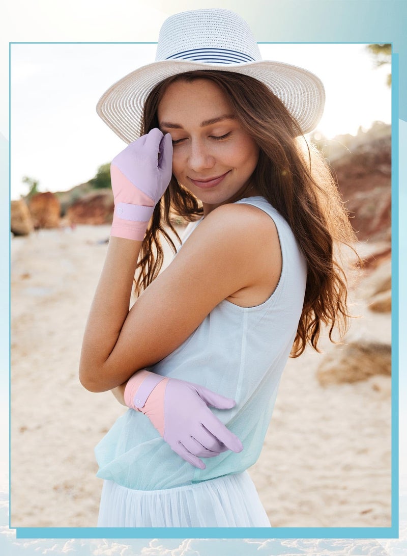 قفازات الحماية من الشمس للنساء - حماية من الأشعة فوق البنفسجية UPF 50+، سريعة الجفاف، قفازات ضد الانزلاق للقيادة وركوب الدراجات - Image 2