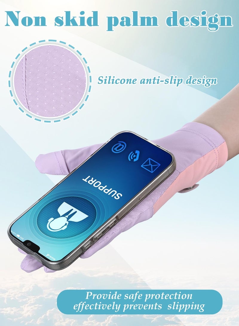 قفازات الحماية من الشمس للنساء - حماية من الأشعة فوق البنفسجية UPF 50+، سريعة الجفاف، قفازات ضد الانزلاق للقيادة وركوب الدراجات - Image 3