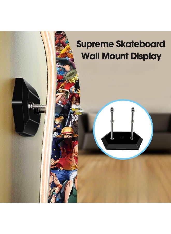 Generic Skateboard Wall Mount, 2 Pack Skateboard Wall Hanger Upgraded Acrylic HoverMount Skateboard Mount Rack Holder for Skateboard Deck Display Decoration & Storage Clear  - Image 3