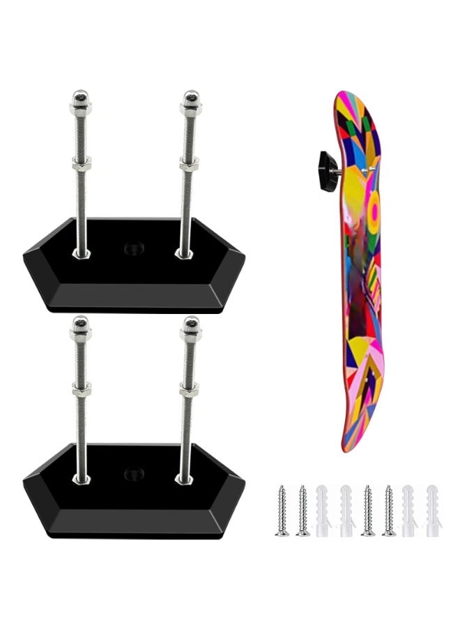 Generic Skateboard Wall Mount, 2 Pack Skateboard Wall Hanger Upgraded Acrylic HoverMount Skateboard Mount Rack Holder for Skateboard Deck Display Decoration & Storage Clear  - Image 1