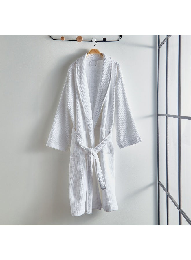 Home Box Luxe Waffle Terry Cotton Bathrobe - Medium - Image 1