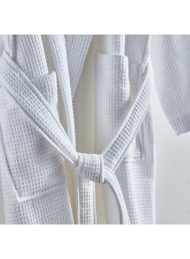 Home Box Luxe Waffle Terry Cotton Bathrobe - Medium - Image 4