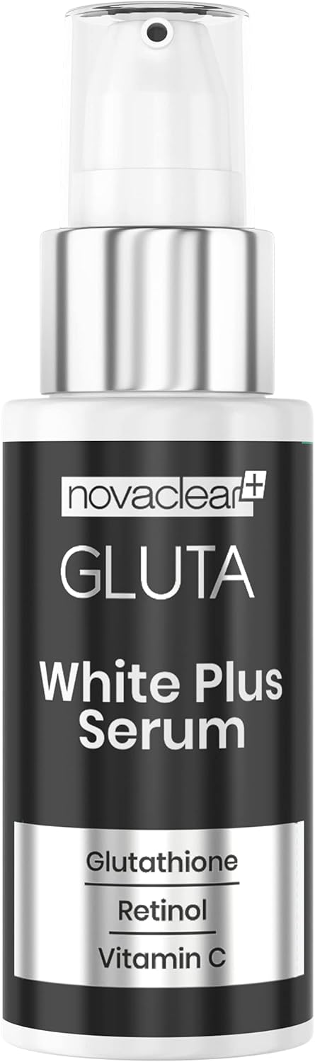Novaclear Gluta White Plus Serum with Glutathione Retinol and Vitamin C for Skin BrighteningReduce WrinkleFlawless SkinDaily CareSoft SkinNatural Glow strong skin lightening properties