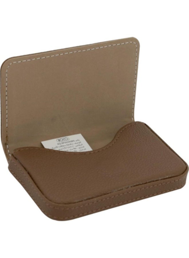 ROCO Business Card Case 15 Cards9 X 5.5 cm Card Size PU Material Brown - Image 2