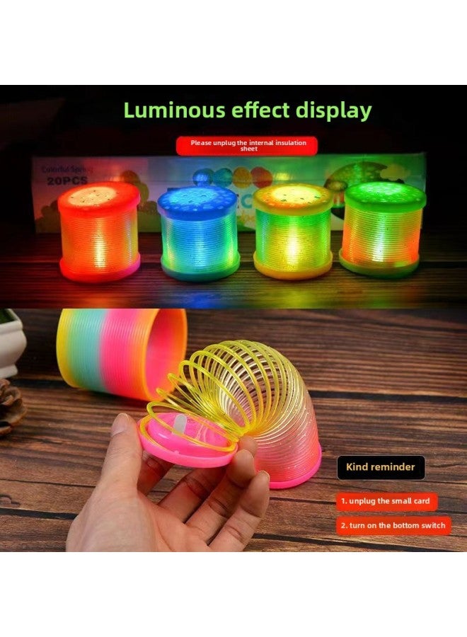 Large Rainbow Circle Toy Kidsren's Stacking Circle Luminous Elastic Circle Magic Special-shaped Elastic Circle-Color:[rainbow Circle]: Send Sports Bracelet-Specifications:Medium Size [rainbow Color + Sequin Color] 2 Pack  - Image 4