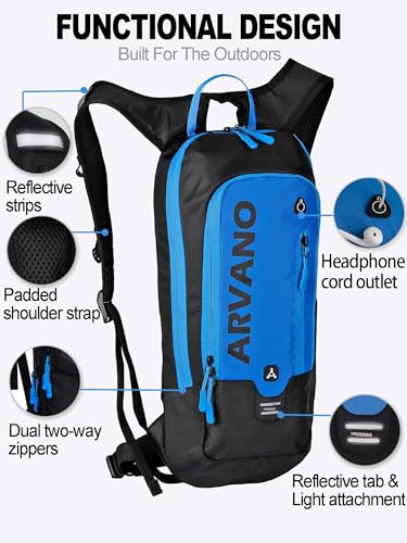 Arvano Hydration Backpack, Lightweight Hydration Pack with 2L Water Bladder, 6L Water Backpack for Men Women Cycling, Hiking, Mountain Biking, Skiing - Image 2