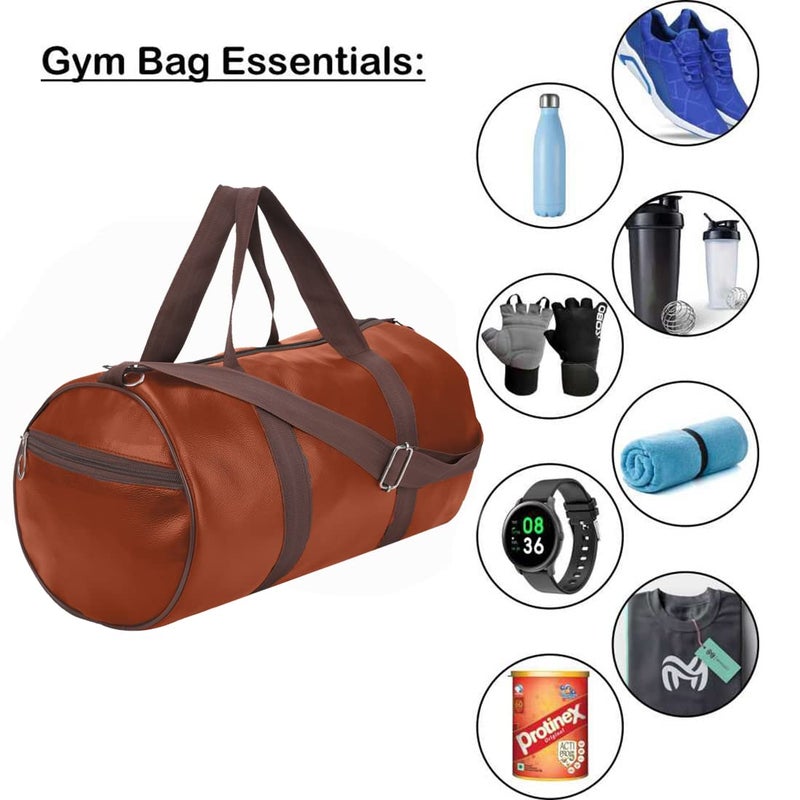 COOL INDIANS Gym Bag for Men & Women Leather Gym Bag with Shoulder Strap Bag Yoga & Travel Bag for Boys & Girls Duffle Bag & Travelling Bag Outdoor (TAN) - Image 5