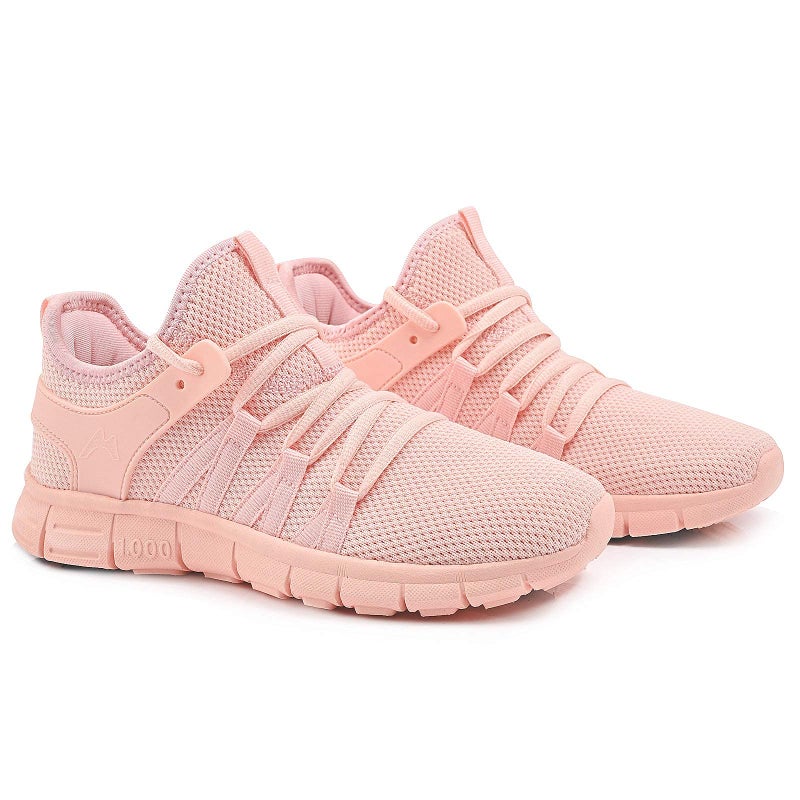 INZCOU Running Walking Shoes Lightweight Tennis Shoes Non Slip Gym Workout Shoes Breathable Mesh Walking Sneakers Pink 9women / 8men - Image 5
