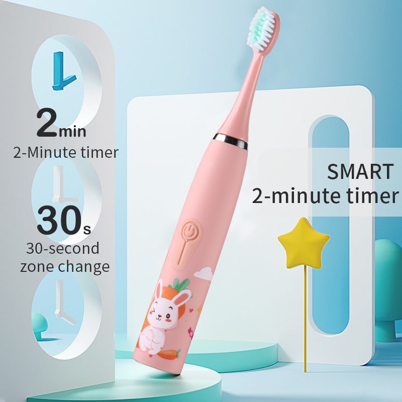 Household Children'S Electric Toothbrush Sonic Electric Tooth Cleaner Dupont Soft Brush Head Smart Toothbrush Children'S Tooth Cleaner - Image 4