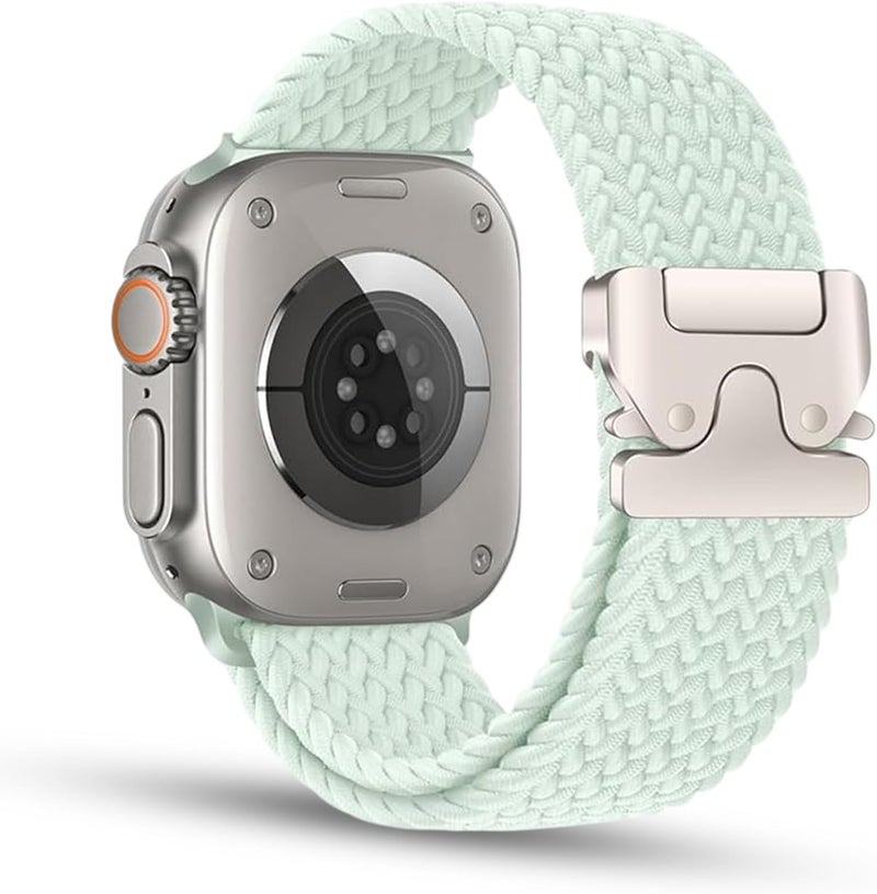 دادو حزام نايلون مضفر من متوافق مع Apple Watch Series 10 | Ultra 2 | 9 | 8 Ultra | 8 | 7 | 6 | SE، حزام نايلون قابل للتنفس مع مشبك مزدوج الأزرار - Image 1