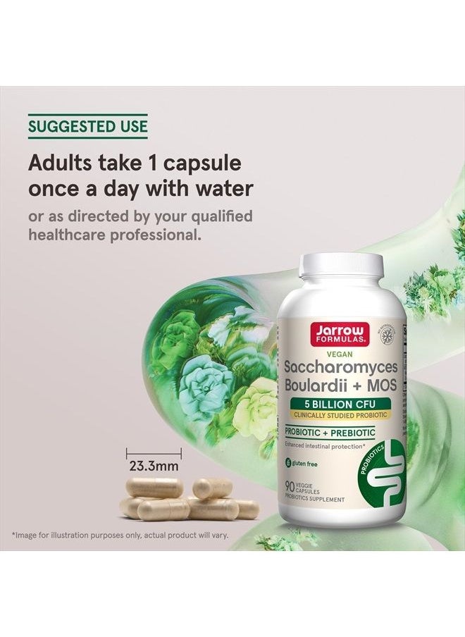 Saccharomyces Boulardii + MOS - مكمل بروبيوتيك + بريبايوتيك تم دراسته سريريًا - 5 مليار وحدة تشكيل مستعمرة - 90 وجبة (كبسولات نباتية) - دعم وحماية معززين للجهاز الهضمي