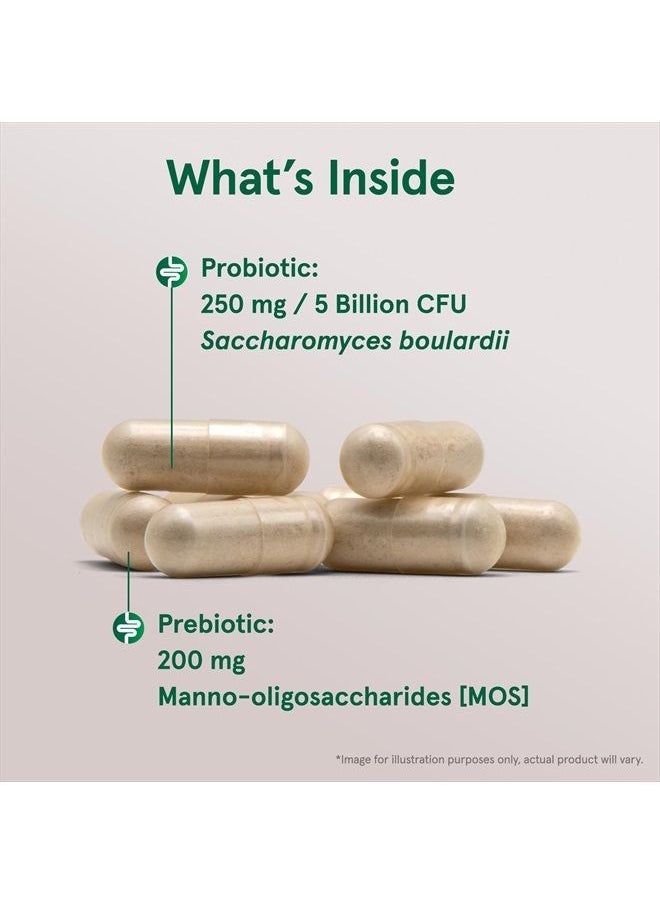 Saccharomyces Boulardii + MOS - مكمل بروبيوتيك + بريبايوتيك تم دراسته سريريًا - 5 مليار وحدة تشكيل مستعمرة - 90 وجبة (كبسولات نباتية) - دعم وحماية معززين للجهاز الهضمي