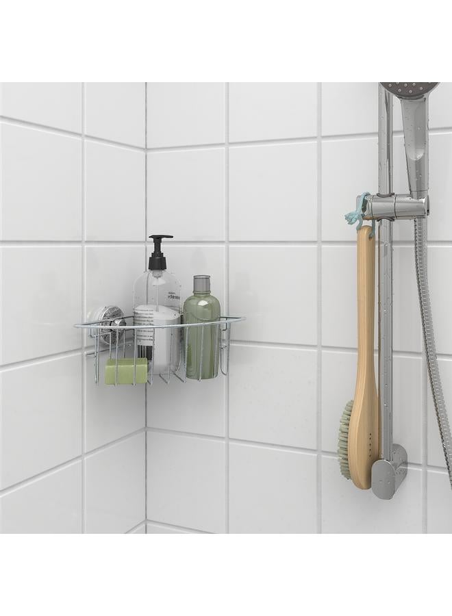 Zaboon Corner Shelf Unit With Suction Cup, Zinc Plated, 20X11 Cm - Image 2