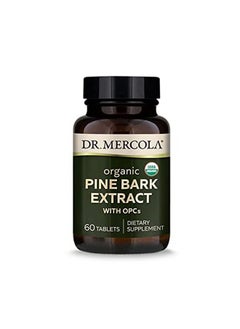 Organic Pine Bark Extract With Opcs Dietary Supplement 30 Servings (60 Tablets) Non Gmo Soy Free Gluten Free Usda Organic