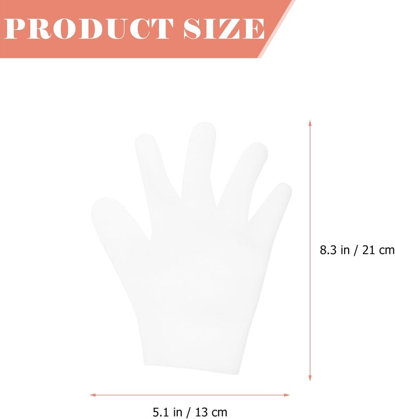 Moisturizing Gloves 2 Pairs Waterproof Sun-Protective Soft Hand Care Gloves for Dry Cracked Skin Beauty Accessory Suitable for Household and Overnight Use White and Nude - Image 2