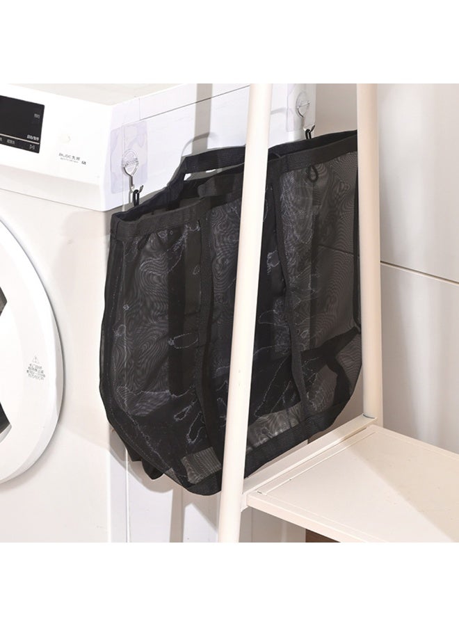 1pcs Foldable Mesh Laundry Basket With Handle, Wall Mounted Laundry Basket, Space Saving Design, Suitable For Home, Dormitory, Travel, And Storage - Image 3