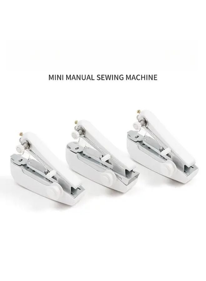 Portable Mini Handheld Sewing Machine White Quick Stitch Tool For Fabric Clothing Repair - Image 5