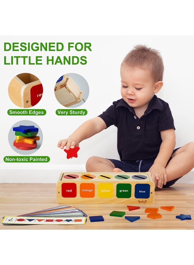 Soofam Wooden toys, color and shape classification learning matching toys, including 25 geometric building blocks and 12 test cards, early education toys, suitable as gifts for infants and toddlers aged 1, 2, 3, 4, and 5 years old. - Image 5