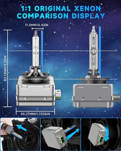 SENROBO D3S HID Bulb Fit for Chevrolet 2015-2020 Tahoe Suburban OEM 4300K 35W Projector D3S Xenon Headlight Bulbs Replace, 8000K Blue Super Bright D3SC1 Bi-xenon Headlamp, Pack of 2 - Image 5