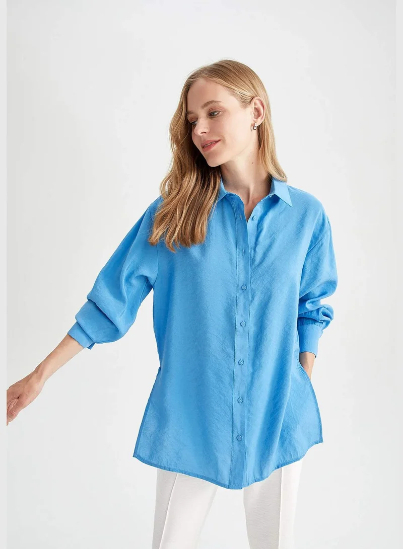 DeFacto Oversize Fit Long Sleeve Shirt Tunic
