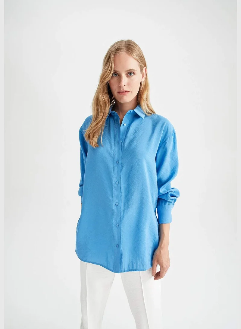 DeFacto Oversize Fit Long Sleeve Shirt Tunic