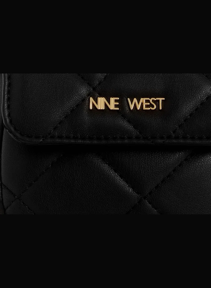 ناين ويست Crescent Mini Quilted Crossbody Flap Black