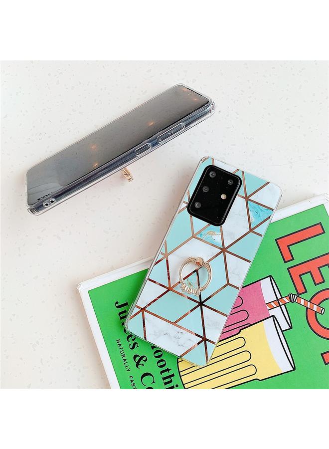 S-TOP Case For Galaxy S20 Plus Plating Colorful Geometric Pattern Mosaic Marble TPU Mobile Phone Case Rhinestone Stand Ring - Image 5