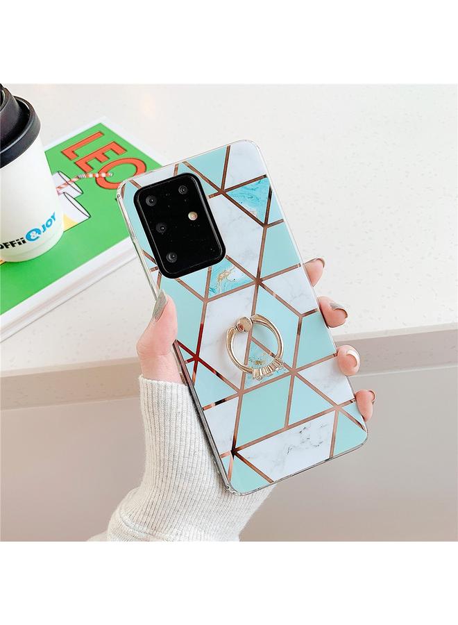 S-TOP Case For Galaxy S20 Plus Plating Colorful Geometric Pattern Mosaic Marble TPU Mobile Phone Case Rhinestone Stand Ring - Image 2