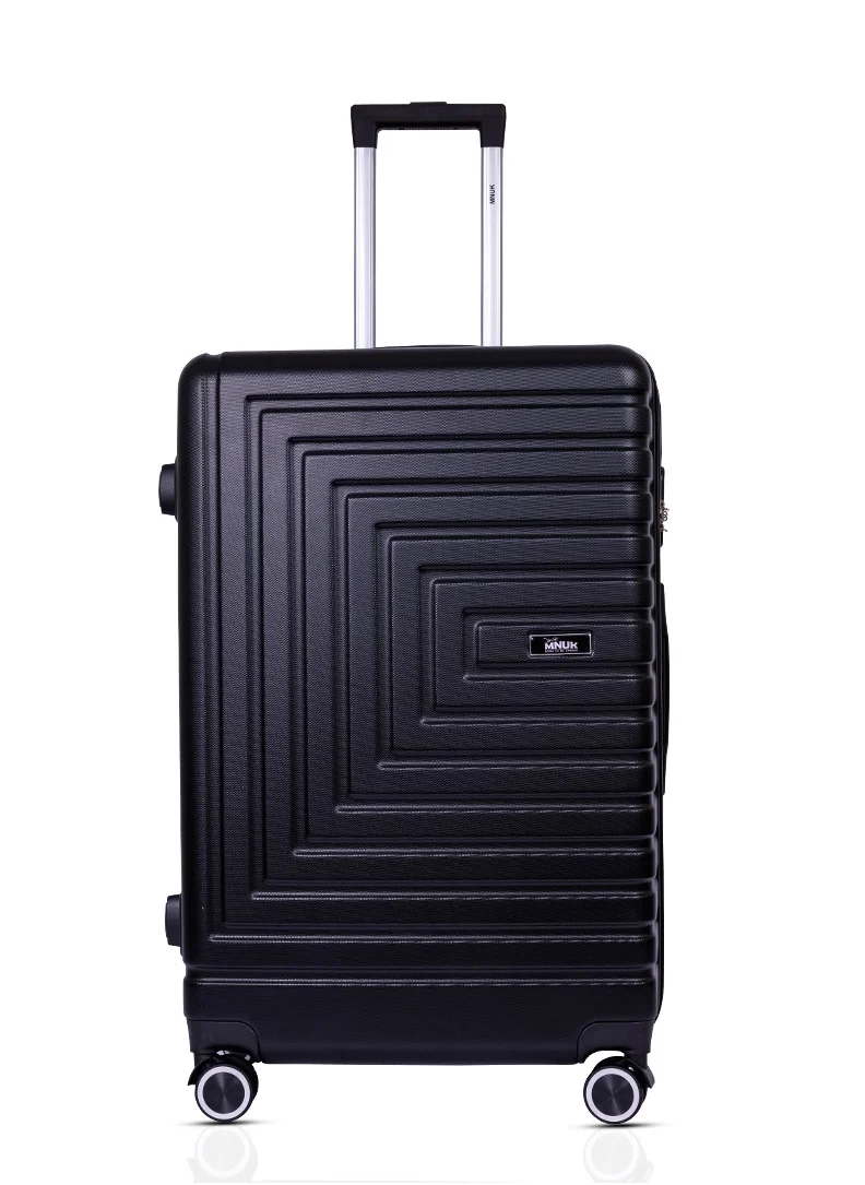 MNUK MNUK Pilgrimage Set of 2 Luggage | Hardside Soft Handle Trolley with TSALock |Double 360° 4 Wheeler| Cabin-20 Inch, Large-28 Inch| Black
