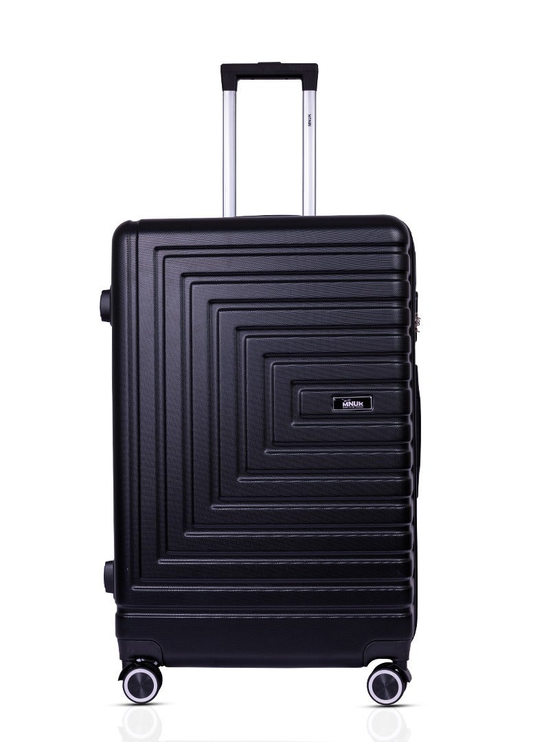 منيك مجموعة حقائب حج  من قطعتين | ترولي بعجلات دوارة  درجة ومقبض ناعم وقفل  | مقاس كابينة  بوصة، كبير  بوصة | أسود - Image 2