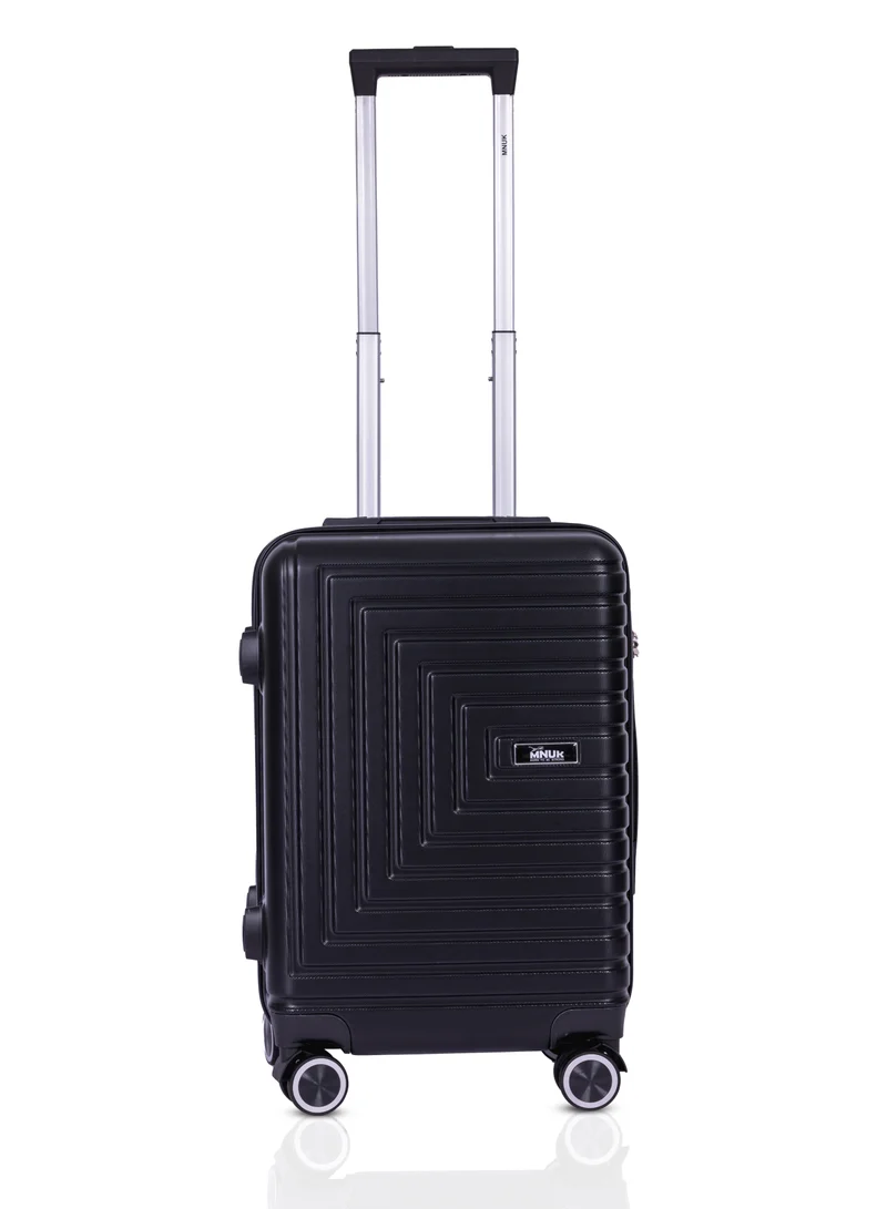 MNUK MNUK Pilgrimage Set of 2 Luggage | Hardside Soft Handle Trolley with TSALock |Double 360° 4 Wheeler| Cabin-20 Inch, Large-28 Inch| Black