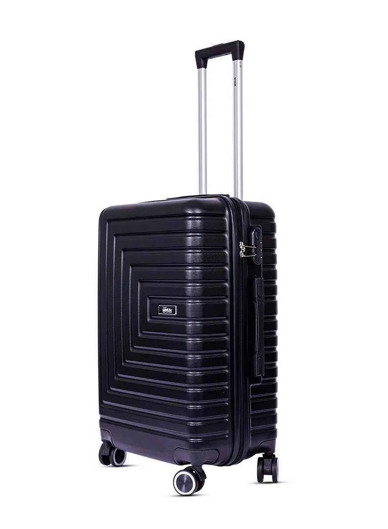 MNUK MNUK Pilgrimage Set of 2 Luggage | Hardside Soft Handle Trolley with TSALock |Double 360° 4 Wheeler| Cabin-20 Inch, Large-28 Inch| Black