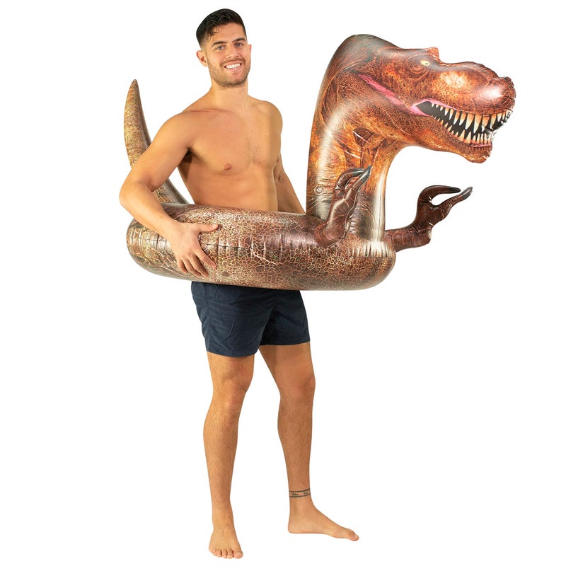 Poolcandy Inflatable 40"" inch Animal Pool Tubes & Swim Rings (T-Rex Dinosaur Tyrannosaurus Rex 40"" Dino Pool Tube) - Image 1