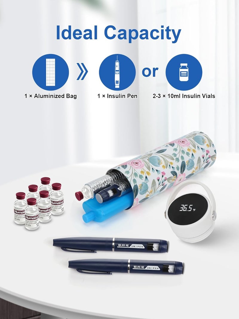 Leng Ke Large Insulin Travel Cooler Case 2 TSA Approved Ice Packs, Portable Madication Cooler for Travel and Daily Life - Image 2