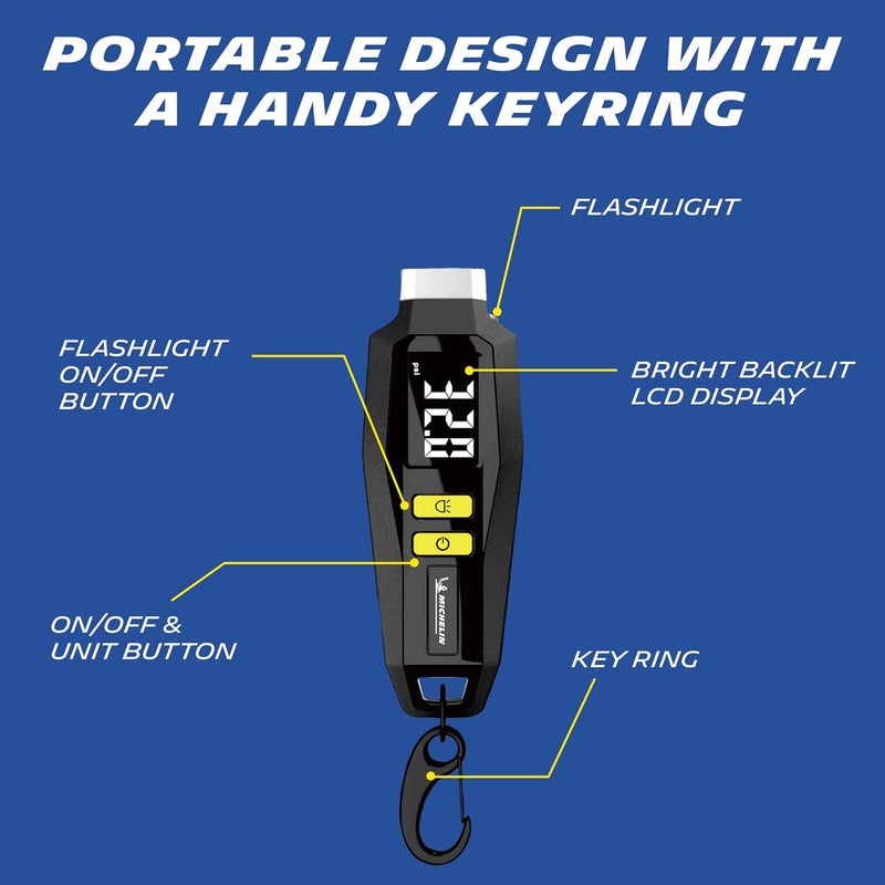 Michelin Digital Tyre Pressure Gauge With Key Ring (Pack of 2) - Image 2