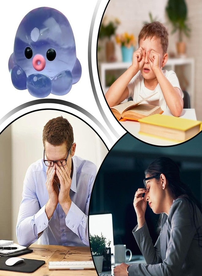SQUISHCO Taba Squishy, Squishy Ball, Squeeze Ball, Octopus Soft Squishy Fidget Decor for Home Office Daily Use, Portable Squishy Piece for Focus, Relaxation, Desk Play and Daily Leisure Activities, Blue - Image 3