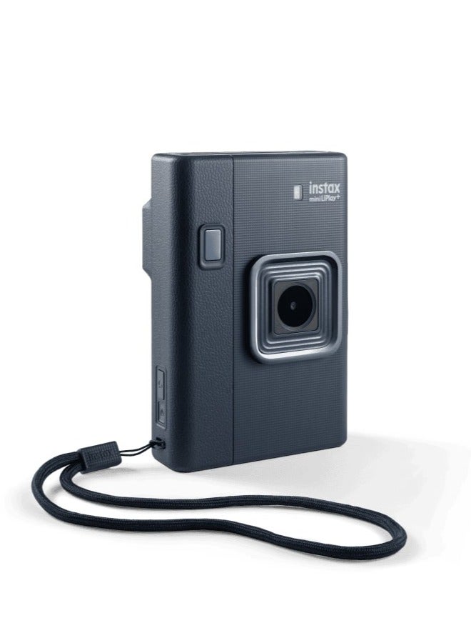 Instax Mini LiPlay+ Hybrid digital instant film camera and photo printer - (Blue color), with rear 6 x 4 cm LCD screen, sound recording capabilities, Dual cameras - main and wide-angle selfie, Midnight