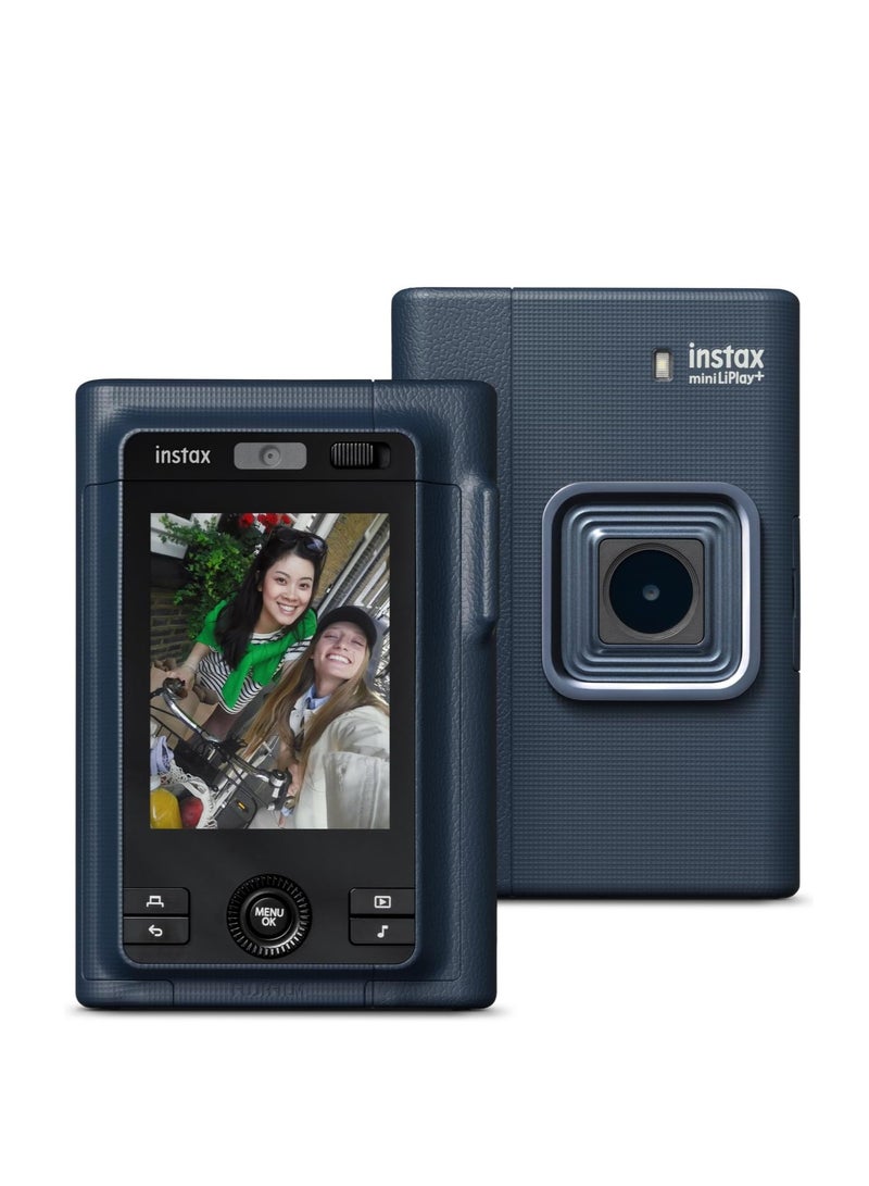 FUJIFILM Instax Mini LiPlay+ Hybrid digital instant film camera and photo printer - (Blue color), with rear 6 x 4 cm LCD screen, sound recording capabilities, Dual cameras - main and wide-angle selfie, Midnight - Image 4