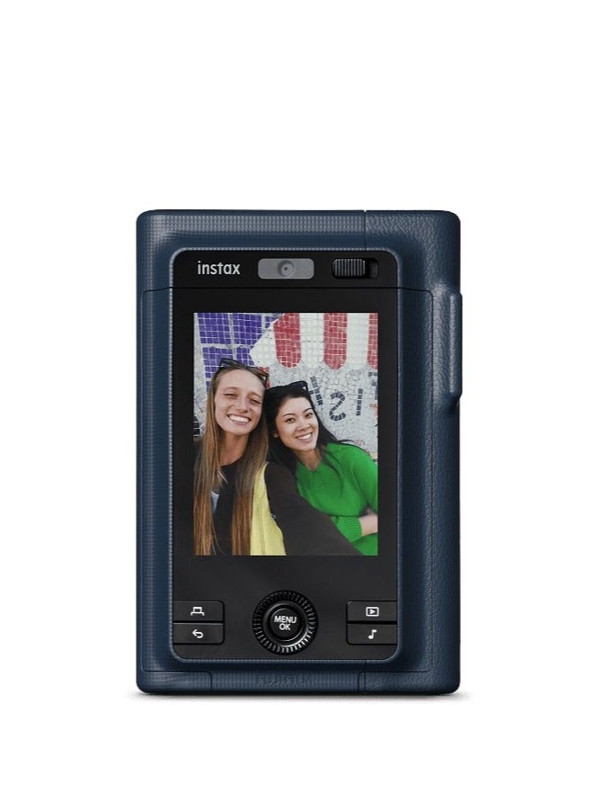FUJIFILM Instax Mini LiPlay+ Hybrid digital instant film camera and photo printer - (Blue color), with rear 6 x 4 cm LCD screen, sound recording capabilities, Dual cameras - main and wide-angle selfie, Midnight - Image 2