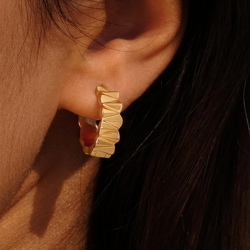 VACRONA Cubic Zirconia Huggie Earrings 14k Gold Plated Tiny Earrings Small Huggie Hoop Earrings Simple Lightweight Hoops Gift for Women - Image 3