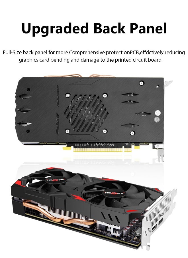 SURALLOW - SURALLOW Radeon RX 580 Graphics Card, 2048SP, Real 8GB, GDDR5, 256 Bit, Pc Gaming Video Card, 2XDP, HDMI, PCI Express 3.0 with Freeze Fan Stop for Desktop Computer Gaming Gpu - Image 1