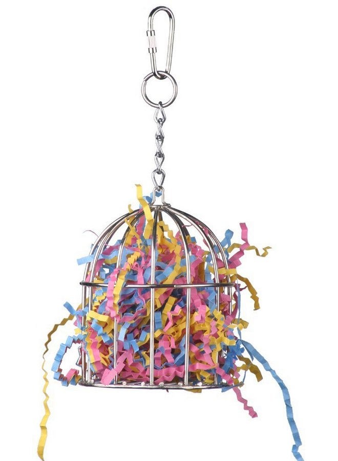 Super Bird Creations SB476 Mini Stainless Steel Foraging Treat Cage -Ideal Bird Training Toy Enriched Playtime - Canary, Finch, Cockatiels, Parakeets -Engaging Bird Toy for Small/Medium Birds 6"x3"x3"